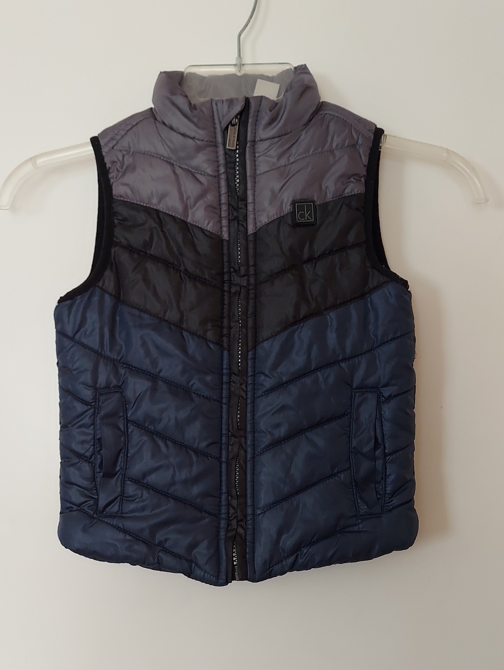 Calvin Klein Kids Colorblock Puffer Vest - Navy/Black/Gray